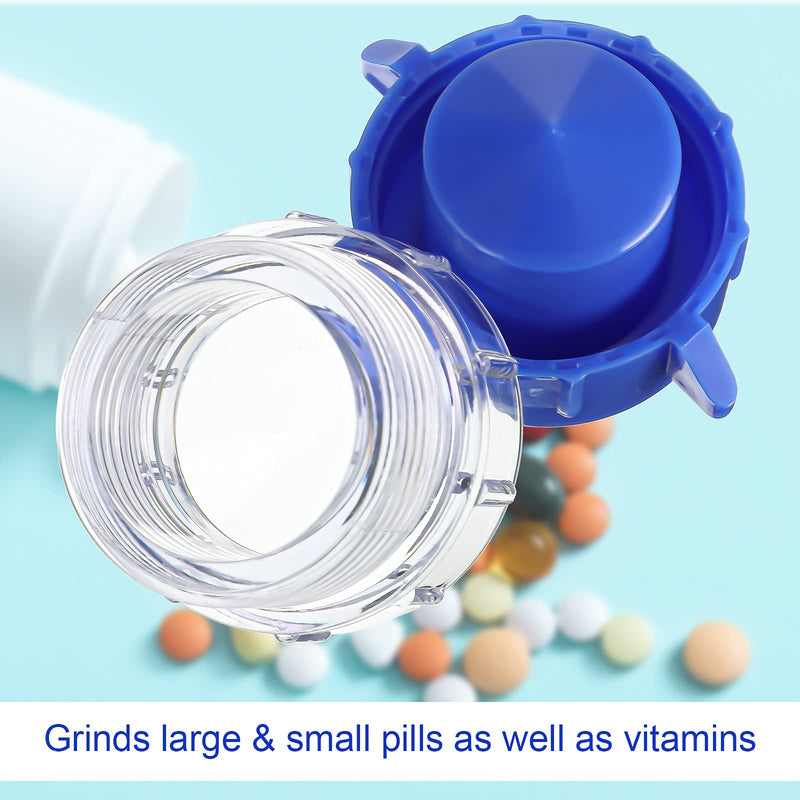 2 Pieces Pill Crusher Grinder Fine Powder Blue Small Medicine Crushers for Small or Large Pills Pets Elderly, Vitamins, Tablets