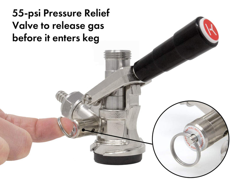Kegco KC KT85D-L Keg Coupler D System, Black