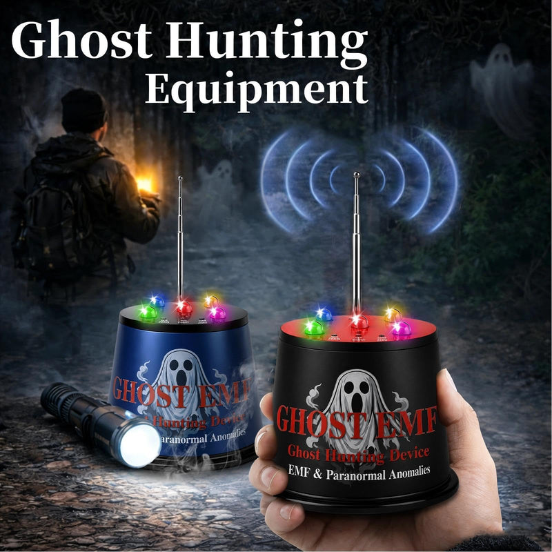 EMF Detector Ghost Hunting Equipment, Paranormal Investigation Equipment with 5-Level Sensitivity & Temperature Detection,Ghost Box for Ghost Hunters, Exploration & Spirit Hunting (Blue) Blue