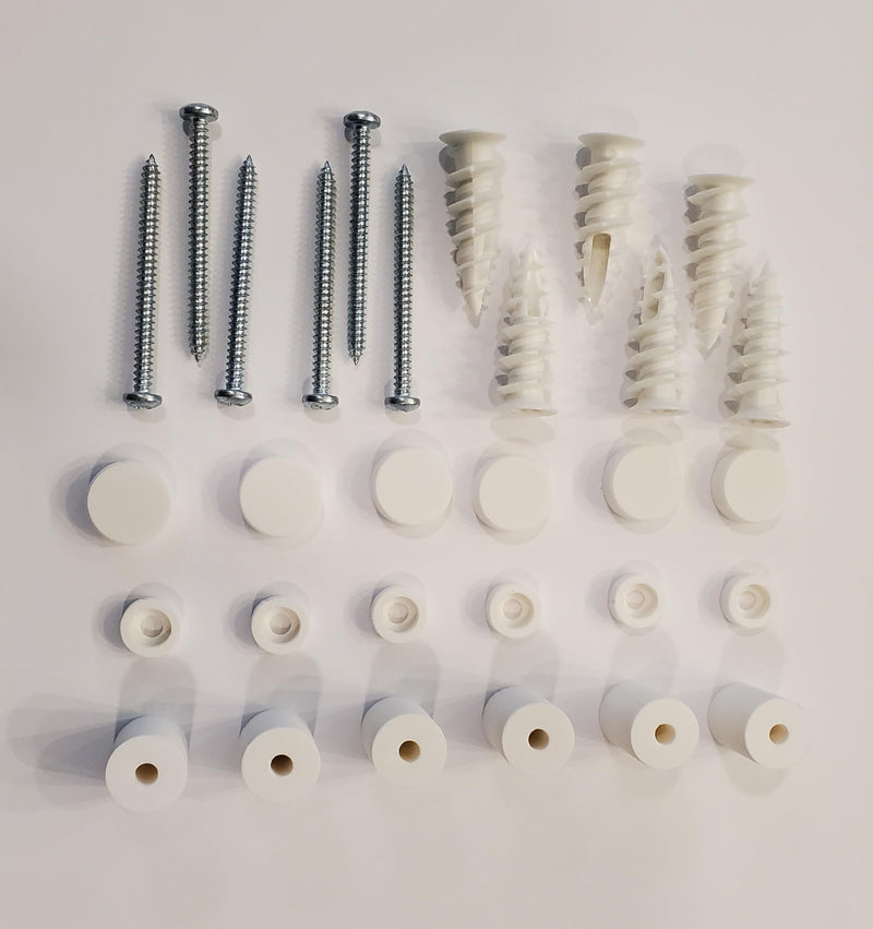 Secure Mounting Hardware, Compatible with IKEA SKADIS Pegboard System (Matte White, 6 Pack) Matte White