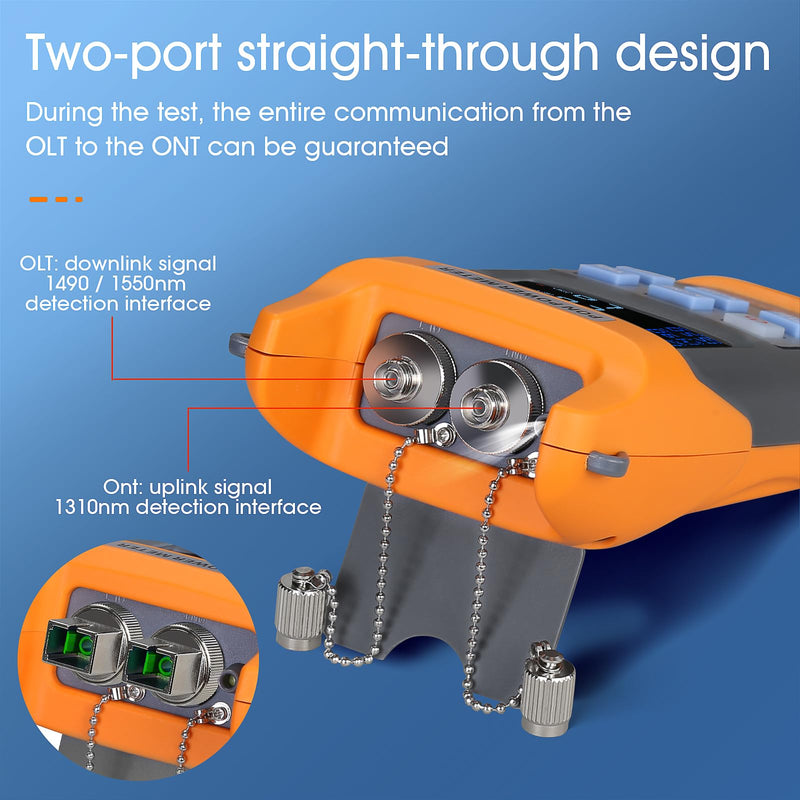 PON Optical Power Orange A-330A SCAPC Interface Optical Fiber Power Meter Network Online Detection Tester with SCAPC/FCAPC Adapter 1310 1490 1550nm SCAPC FCAPC interface