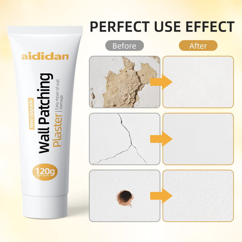 Drywall Repair Kit Hole Repair Patch Kits Wall Spackle Repair Paste Wall Mending Agent Quick Fix Solution for Home Wall, White Repair Putty Plaster Dent & Wood Scratch Repair 1 Pack