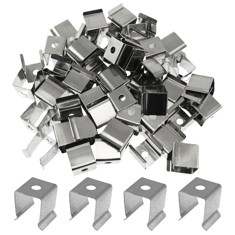 60PCS Stainless Steel Light Strip Fixing Clips with Screws LED Light Strip Mounting Bracket Line Lights Rope Lights Cabinet Lights Fixing Clamps for Residential Garden Path Stores Offices