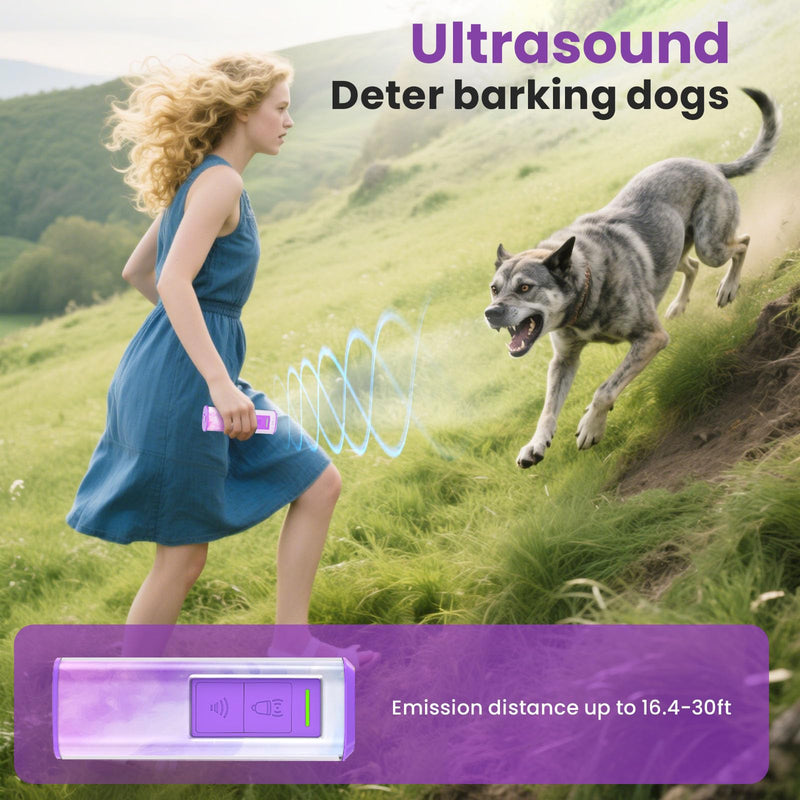Ultrasonic Dog Bark Deterrent Device for Women – Stop Barking Safely for Own/Neighbor’s Dog, Rechargeable Anti Barking Device, 30ft Range, Portable & Effective Training Tool for Indoor/Outdoor Use