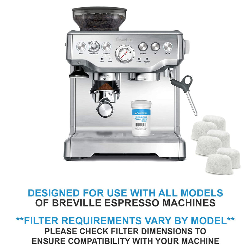 CleanEspresso - Breville Cleaning Kit - 40 Cleaning Tablets and 6 Water Filters for Breville Espresso Machines - 2g Espresso Machine Tablets