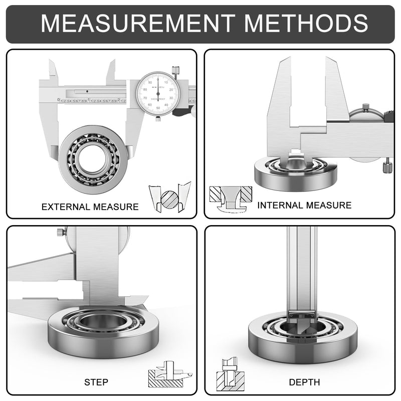 Dial Caliper Shockproof Dial Caliper Precision Caliper with Watch 0-6" Range, 0.001” Resolution 6 Inch with 0.001" Precision Calipers 4-Way Measurement with Plastic Case Dial Caliper 0-6" Range