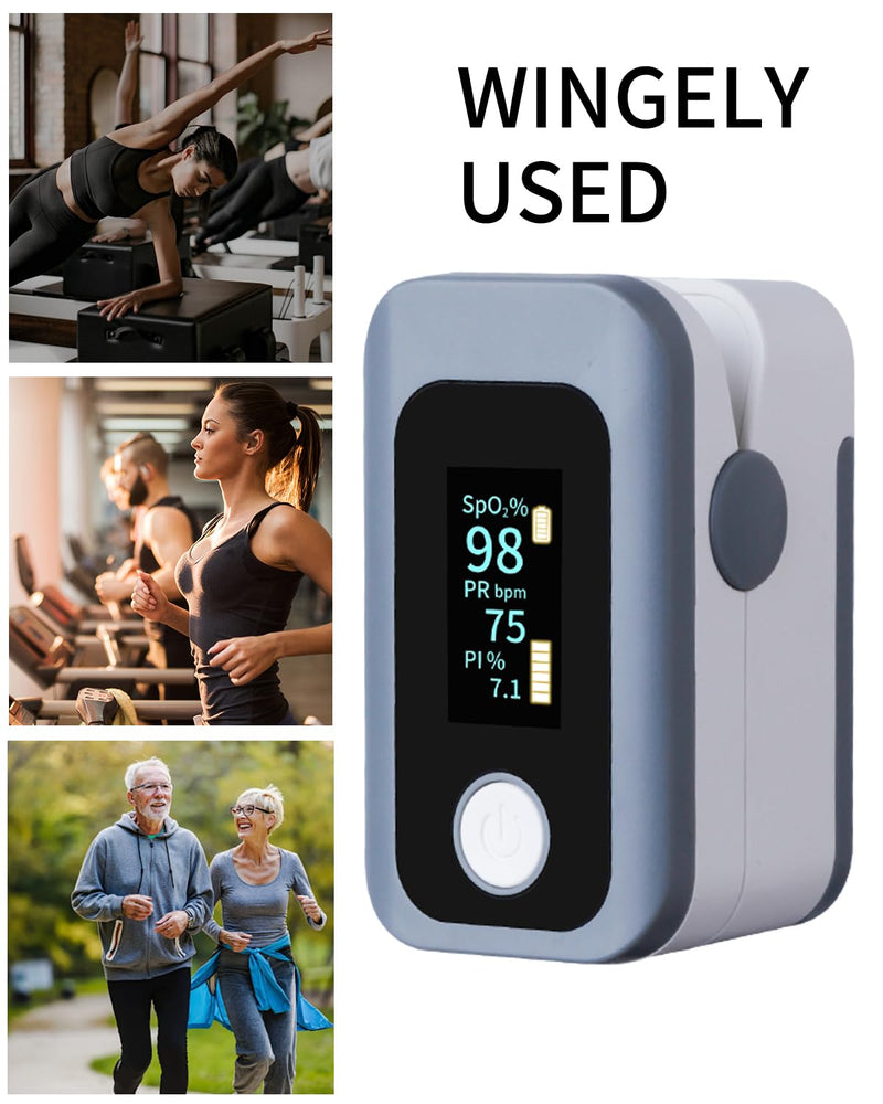 Pulse Oximeter Oxygen Monitor Fingertip Blood Oxygen Monitor Pulse Ox with OLED Display for SpO2,Heart Rate,PI