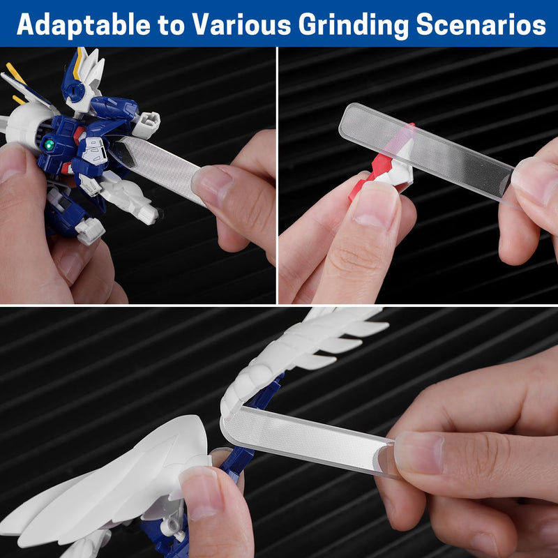 3 PCS Hobby Model Glass Polishing Files, Hobby Files Glass File Gunpla, Hobby Grinding Tools for Plastic Gundam Models