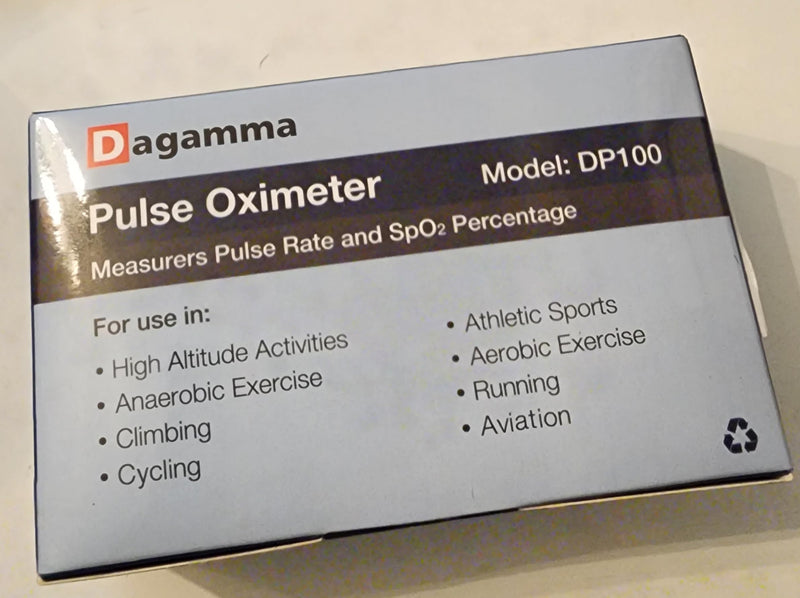 Dagamma DP100 Fingertip Pulse Oximeter, Heart Rate Measurement, Blood Oxygen Saturation Monitor SpO2 with LED Screen, Resistance against ambient light, Carrying Case, Batteries, Lanyard (Black)