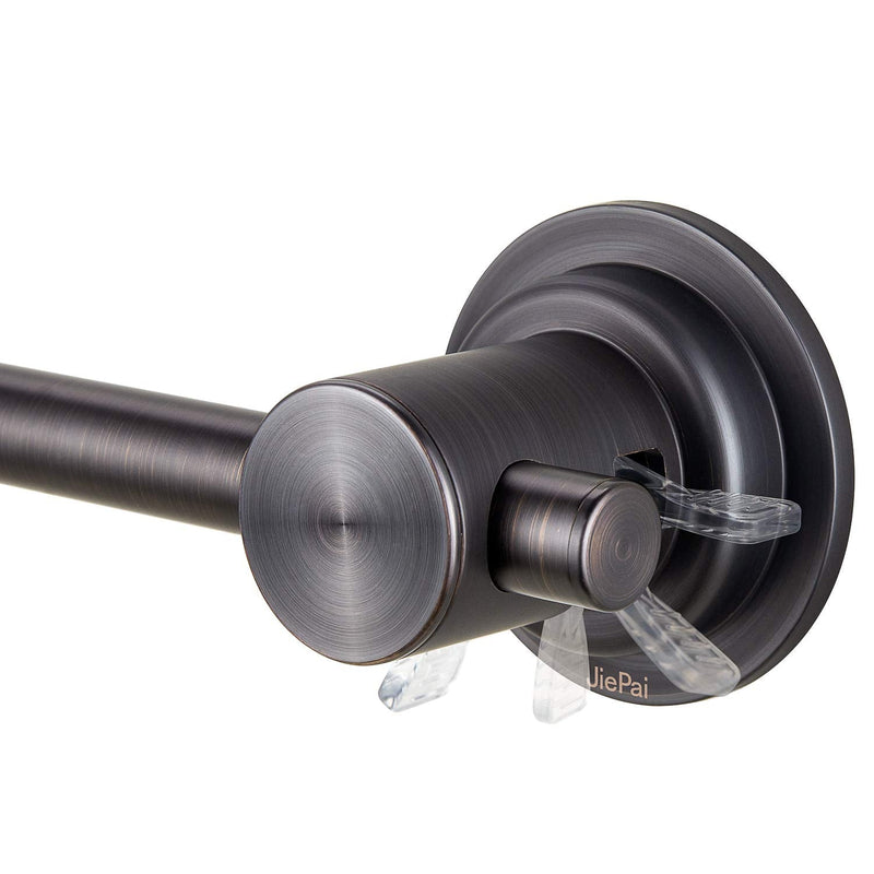 JiePai 16 inch Vacuum Suction Cup Towel Bar,Removeable Shower Mat Rod Shower Door Adhesive Towel Bar Suction Towel Rack (Oil Rubbed Bronze, 16inch) Oil Rubbed Bronze