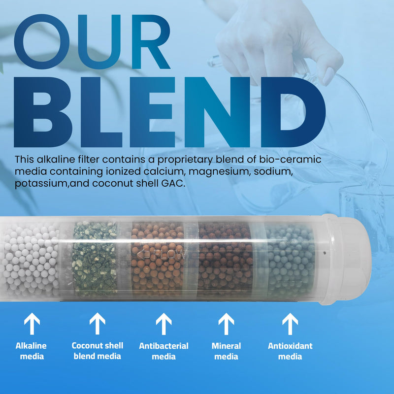 Metpure Elements Alkaline Inline Water Filter, 11" x 2.5", 1/4" QC