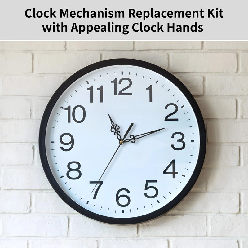 10 Pack High Torque Clock Movements Mechanism Replacement Clock Kit, Battery Operated Quartz Movement with 8 Different Pairs of Hands & 12 Numerals for DIY Clock Repair and Replacement 10