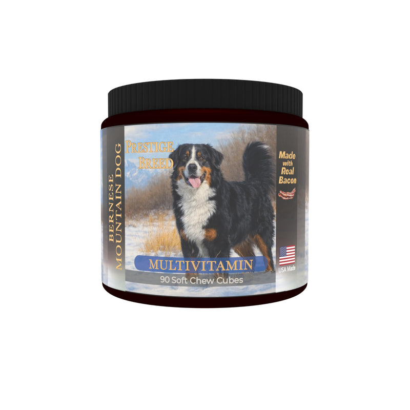 Bernese Mountain Dog Multivitamins, 90 Count, Made in the USA with Real Bacon.