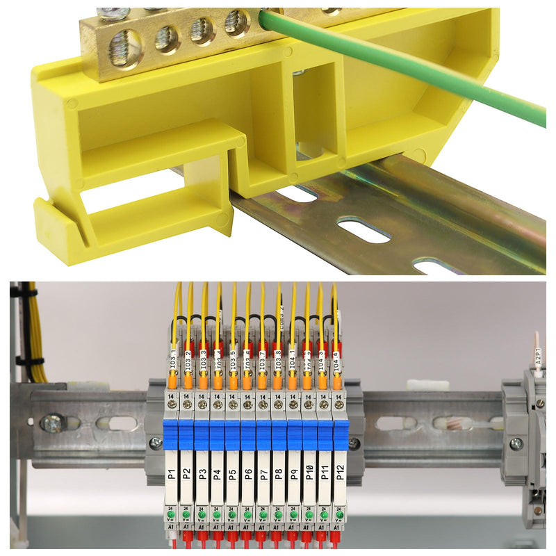 MECCANIXITY DIN Rail Slotted Aluminum Mounting Guide 15 Inch x 1.4 Inch x 0.3 Inch for Equipment Installation Pack of 4 Pcs