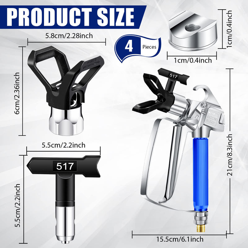 2 Sets 3600PSI Airless Paint Spray Gun