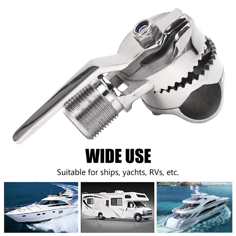 Marine Boat VHF Antenna Mount, 316 Stainless Steel Adjustable Ratchet Base with Lever Handle, 1in Thread Diameter, for Boats, Yachts, RVs