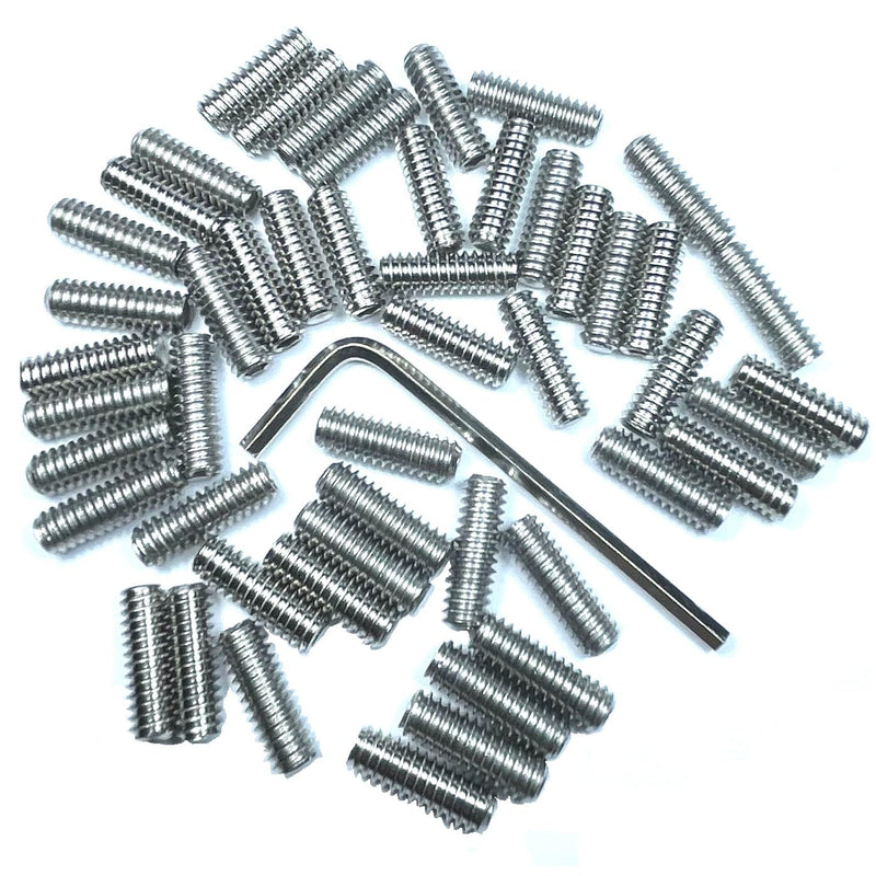 50pcs Set Screws 1/4-20 x 3/4" inch 304 Stainless Steel Allen Head Hex Hexagon Socket Set Screws with 1/8" Allen Wrench,Set Grub Screws Hex Allen Head Socket Set Screws.(3/4" Length)