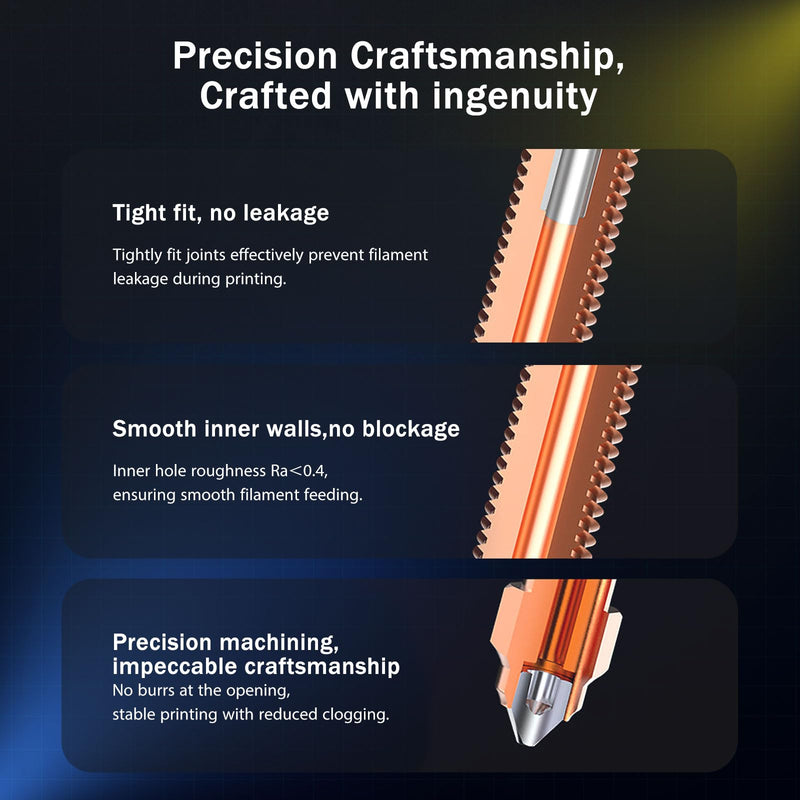 Creality K2 Plus Nozzle Kit, Unicorn Quick-Swap 3D Printer Nozzle Kit, Copper Alloy and Hardened Steel Nozzle Suitable for Creality K2 Plus 3D Printer (2PCS, 0.4mm)