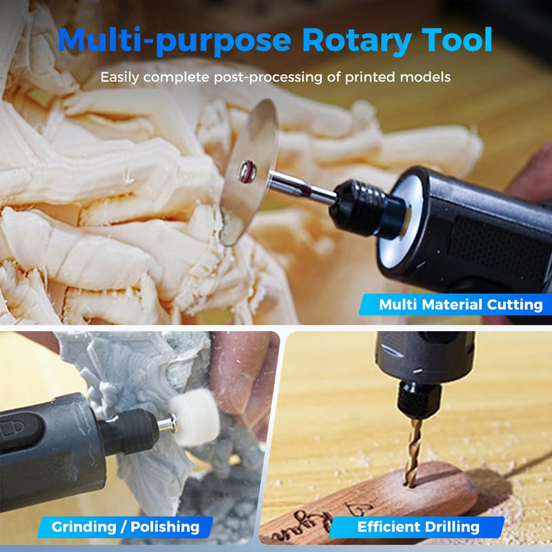 Creality Cordkess Rotary Tool, 6-Speed Mini Rotary Tool Kit with 24 Accessories, Multi-Purpose 3.7V Rechargeable Power Rotary Tool for Sanding, Polishing, Drilling, Engraving, DIY Crafts Cordless Rotary Tool Kit