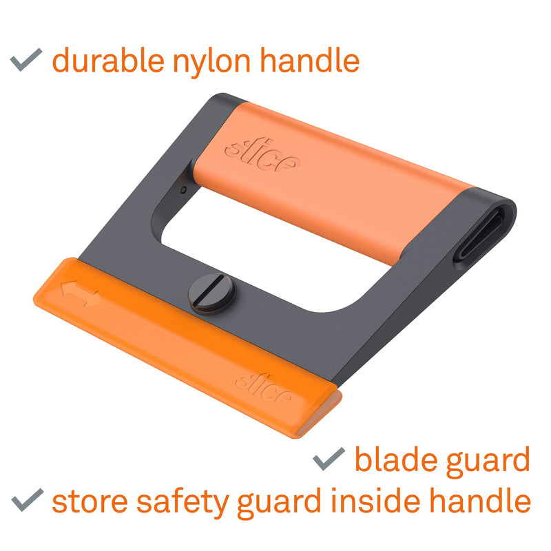 Slice 10501 Wide Scraper, Easy Clean, Ceramic Blade Lasts 11x as Long as Metal, Finger Friendly, Never Rusts, Safety Cap, Short Handle 1 Pack
