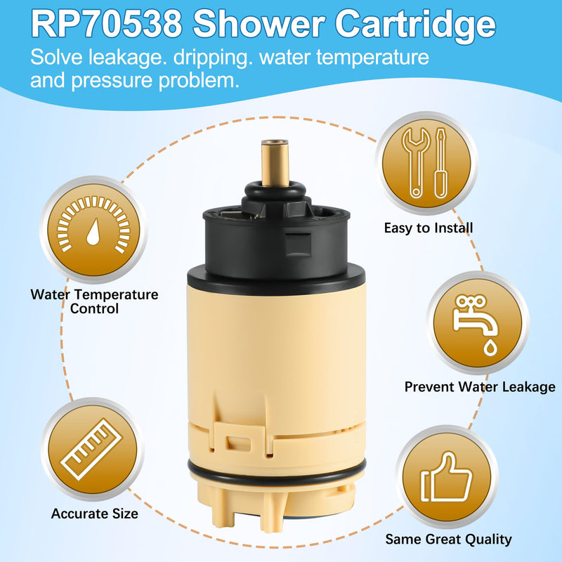 2Pack - RP70538 Single Function Pressure Balance Cartridge, Shower Cartridge Replacement, Compatible with Peerless and Delta Single Handle Tub/Showers Faucet (Not Included Check Valve)