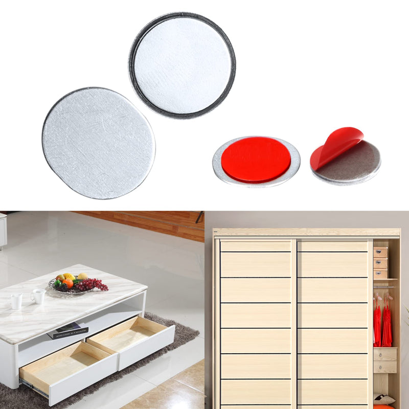 Mousike Magnetic Door Catch Ultra Thin Cabinet Magnets Stainless Steel Drawer Magnet Catch for Sliding Door Closure Kitchen Cabinet Cupboard Closet Closer (16Pack) 16 Pack Silvery white