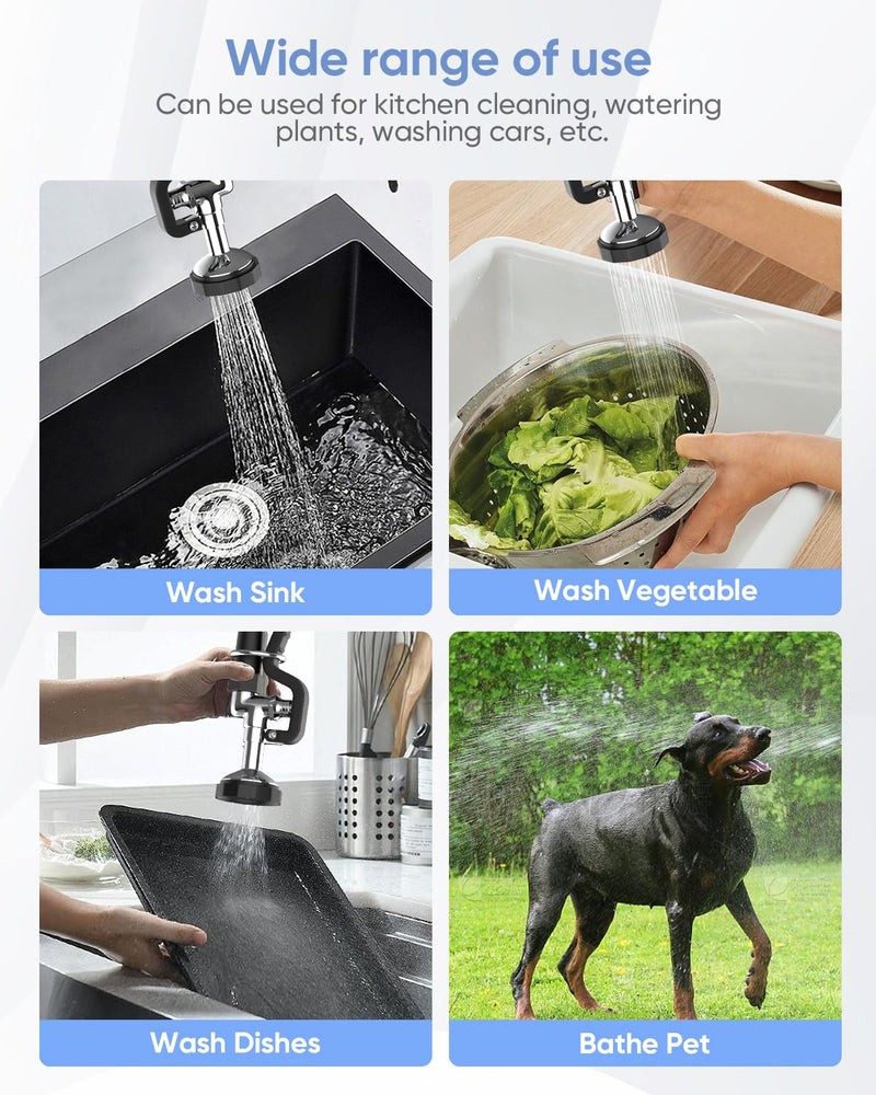 Pre Rinse Sprayer Dishwash for Kitchen: Rnatflu Commercial Sink Faucet Sprayer Head Replacement Part - 1.42 GPM High Pressure Handheld Washing Pull Down Spray Valve Assembly Black Square