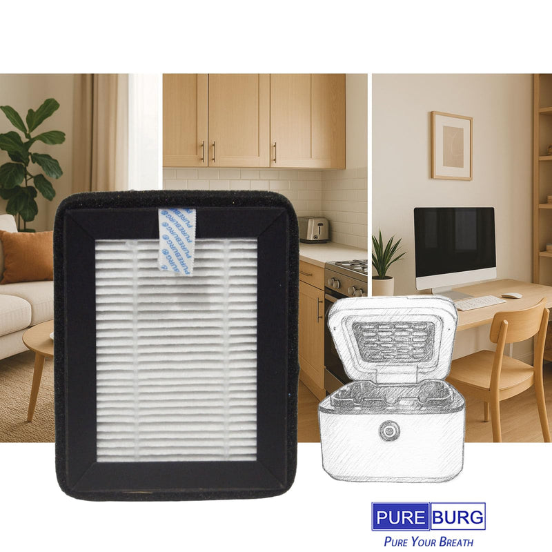 PUREBURG Replacement Filter Compatible with FUKANG & VANSU AP070 Smokeless Ashtray Purifier,6-Pack HEPA For Air Clean Smoke