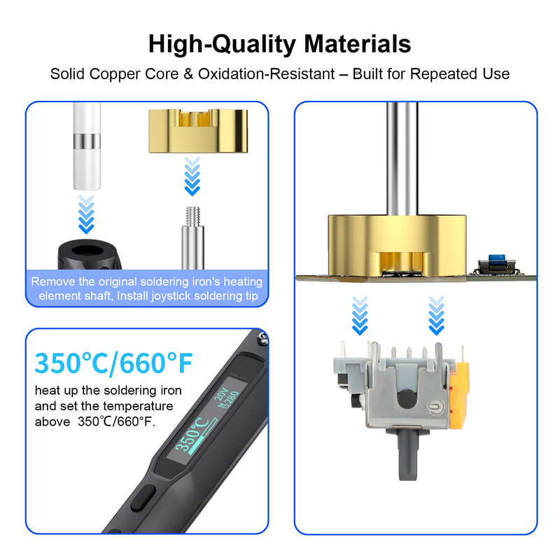 Joystick Soldering Iron Tip with TS100 Rapid Hearting Replacement Tip for Game Controller Joystick, P5,P4, Xbo Series X/S, Ones S/X/Elite, Switch Controllers Analog Sticks Repair Tool TS100 Joystick soldering Iron tip