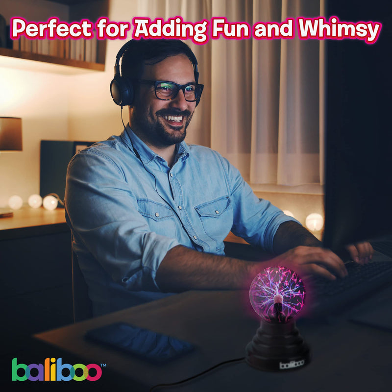 Mini Plasma Ball Light, 3", Touch Activated Lightning Globe, USB & Battery Powered, Stocking Stuffers, Magical, Interactive, Mood Setting, Fun Science Mini Lamp, Party Prop, Gift for Kids and Adults 3 inch