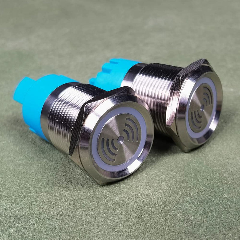 2pcs AC/DC 24V 19mm Waterproof IP65 Stainless Steel Red LED Flash Alarm 90dB Indicator Light with Lamp Buzzer, for Electrical Control Panel, DIY Project red LED 19mm-24v