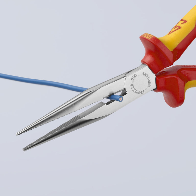 KNIPEX Long Nose Pliers w/Cut-1000V Insulated