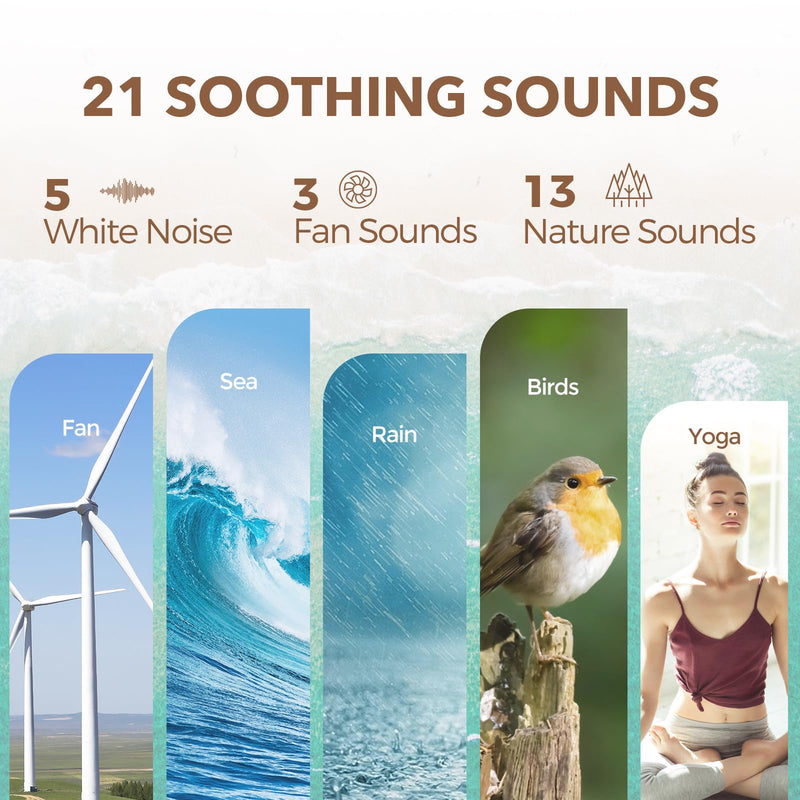 ANJANK White Noise Sound Machine Alarm Clock with Bluetooth Speaker, 21 Relaxing Sounds, 7 Night Lights,0-100% Dimmer/Sleep Timer/30-Level Volume Control,Sound Machine for Kids Adults Sleeping,Bedroom A-grey