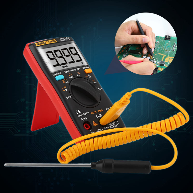 Jeanoko Handheld Digital Multimeter AN8009 9999 Counts Digital Multimeter True RMS AC/DC Voltage Electronic Meter