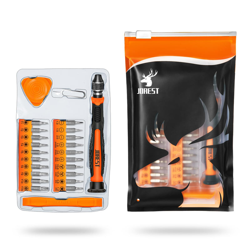 JOREST 24Pcs Small Precision Screwdriver Set with Torx T5 T6 T8 T9, Y00, Star P5, Mini Repair Tool Kit for Macbook, Computer, Laptop, iPhone, PS4 PS5, Xbox, Switch, Eyeglasses, Watch, Ring Doorbell 24 in 1