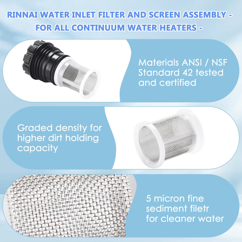 H98-510-S tankless Water Heater Filter for tankless Water Heater (2 Tankless Water Heater Inlet Screen Assembly）