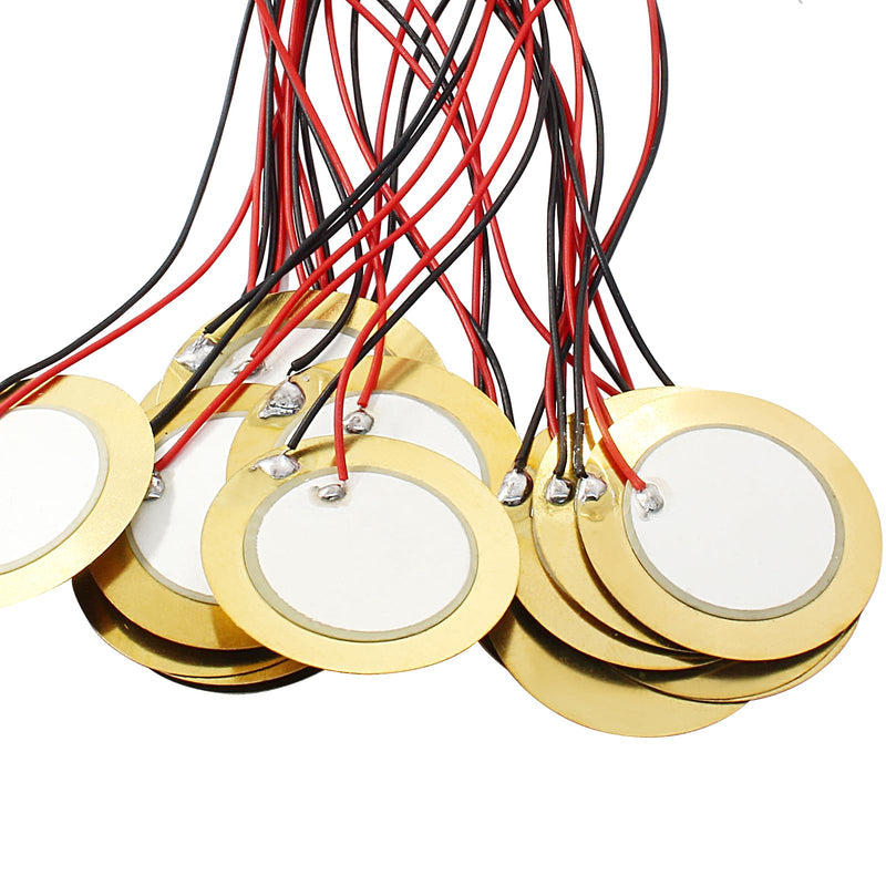 20Pcs 27mm Piezo Discs with 3.81" Leads Mic Drum Trigger Acoustic Pickup CBG Guitar Piezo Amplifiers Discs Transducer