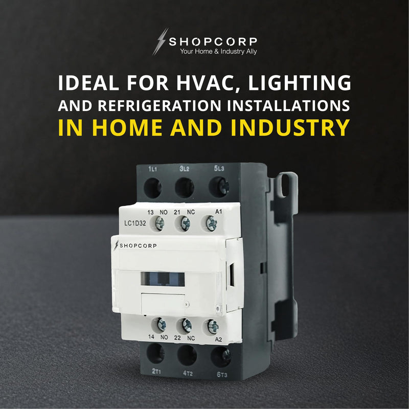 3 Pole contactor 120v Coil 30 Amp Normally Open IEC 660V Switch, Auxiliary 1NO/1NC –110-120VAC Coil, Lighting AC Contactor with Mounting Base for DIN Rail - 1 Pack