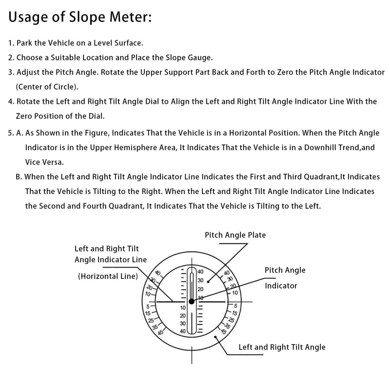 Adjustable Ball Compass with Slope Meter, Car Slope Indicator Automotive Inclinometer Gradient Balancer Tool for Car Marine Boat Ship
