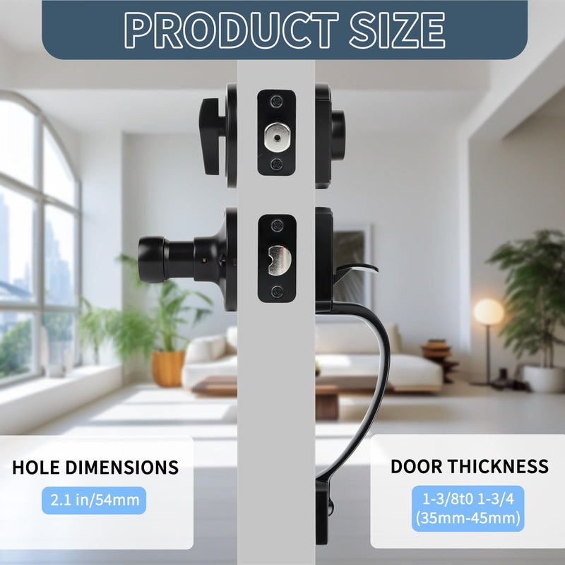 Cielsa Dawn Front Door Handleset with Door Knob - Single Cylinder - Interior Front Door Lock Set