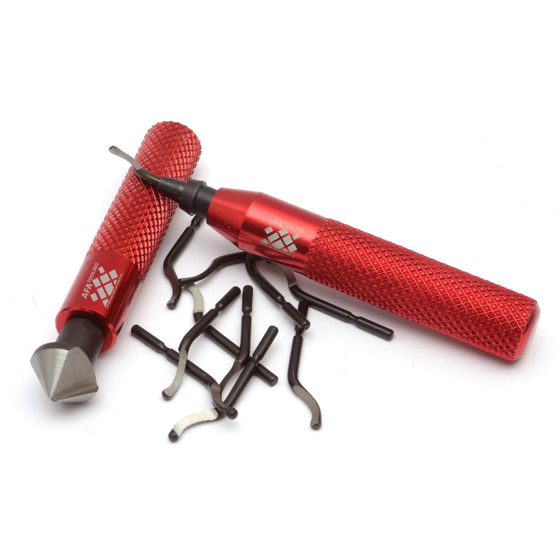 AFA Tooling - Deburring Tool & Countersink Hand Reamer with 10 Extra Blades - Works on Metal, Resin, PVC Pipes, Copper, Plastic and 3D Printed Edges - Plumbing & 3D Printing Burr Removal Reamer Tool Reamer & Deburring Tool