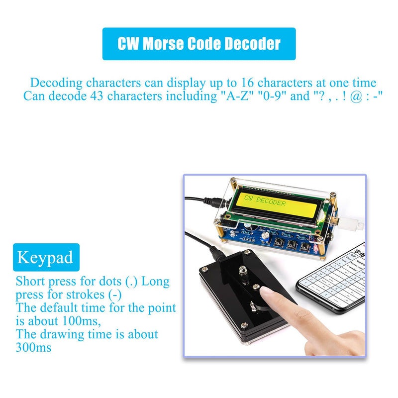 Soldering Practice Kit Morse Code Decoder CW Morse Code Practice CW Audio Input LCD Display Soldering Project Kit