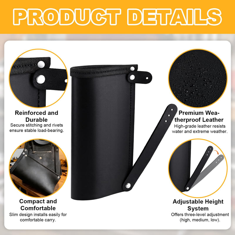 Yaocom Leather Hammer Sleeve Kit, 10 x 5 Inch Adjustable Hammer Holster Holder for Tool Belt, with Flat Head Rivets and Washers, for Roofer, Carpenter Holds Hatchet, Mallet, Plier, and Screwdriver