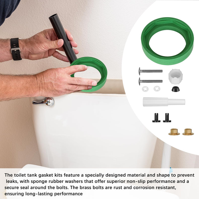 3 Inch Tank to Bowl Gasket & Bolts Kit, Replacement Parts for American Standard Champion 4 Toilets, Complete Seal Repair Set