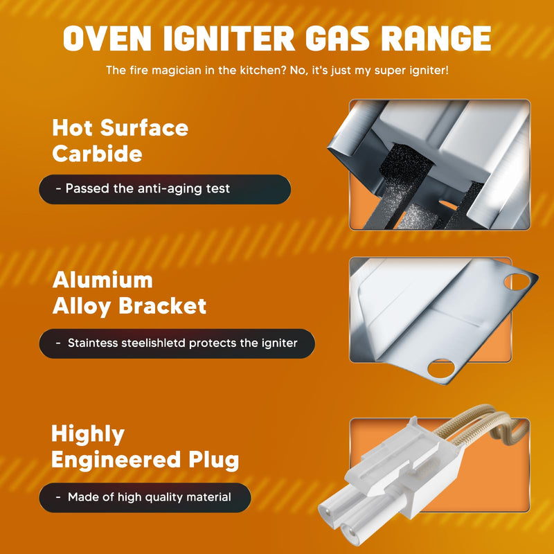 [Upgrades] 316489400 igniter, Fit for Frigi-daire gas oven igniter 316428500, Ken-more placement 316489403, 316428501, 5304462661, 7316489400, 1197384, AP3963540, PS1528534, Flat Style Igniter
