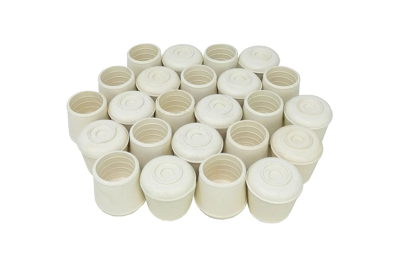 Shepherd Hardware 8755E Leg Tips 1-Inch Inside Diameter Rubber Chair Leg Caps, White, 24 Count (Pack of 1) 1" white, 24 pack