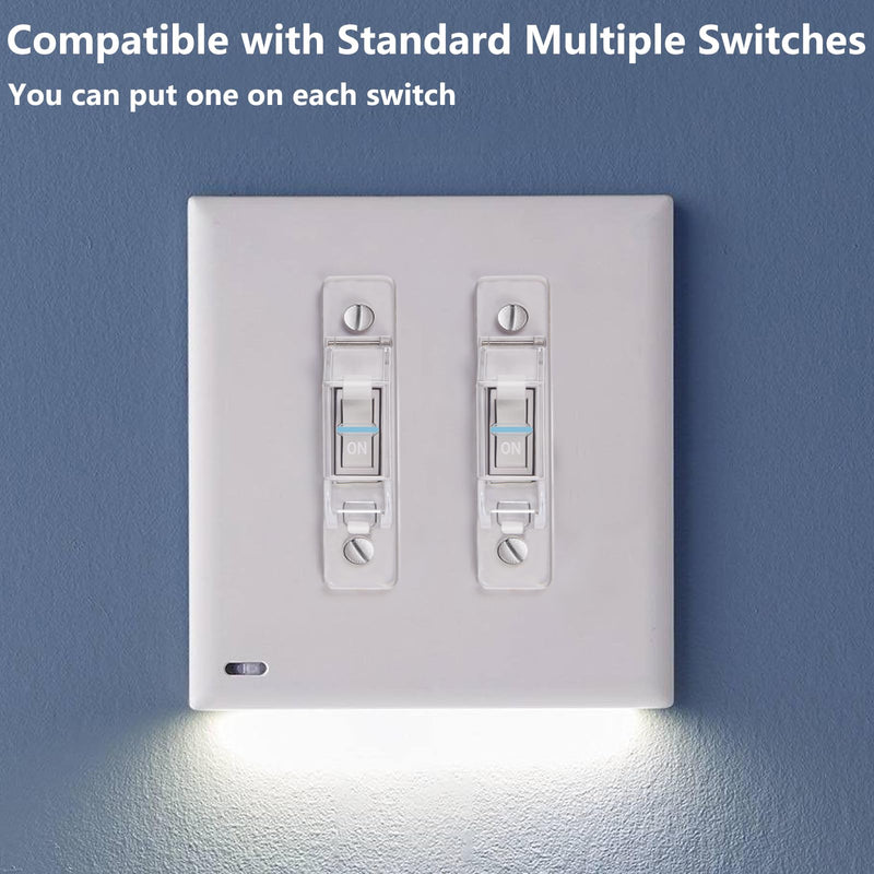 2 Pack Light Switch Cover Guard,Wall Light Switch Lock With Glow In The Dark Effect, Child Proof Wall Switch Cover Keeps Lights or Switches from Being Accidentally Turned ON or OFF （Clear) tansparent-2PC