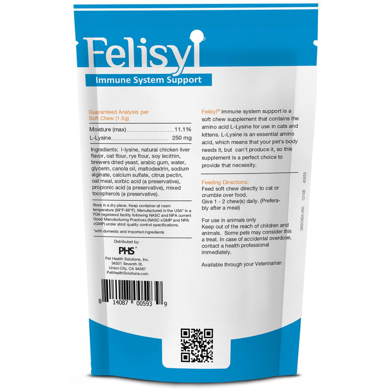 Immune System Support for Cats - Amino Acid L-Lysine - Produce Antibodies - Healthy Tissue, Respiratory Health, Vision - 60 Soft Chews