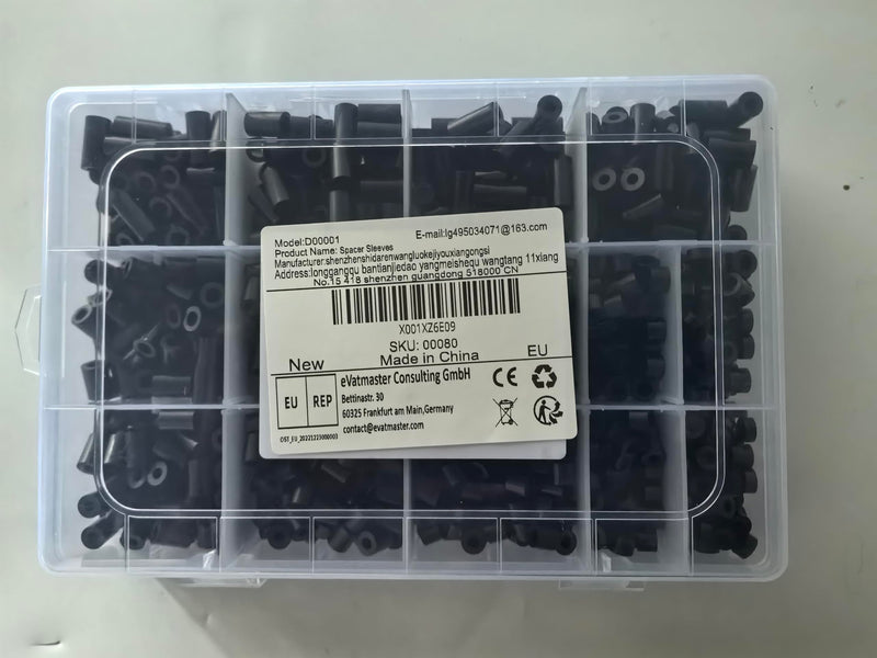 1000 Pcs Electrical Outlet Screws Spacers, Black Nylon Round Spacer for M3 M4 Screws, Plastic Spacers Without Threaded,Round Spacer Assortment Kit for Electrical Outlet Screws Receptacle and Switch.