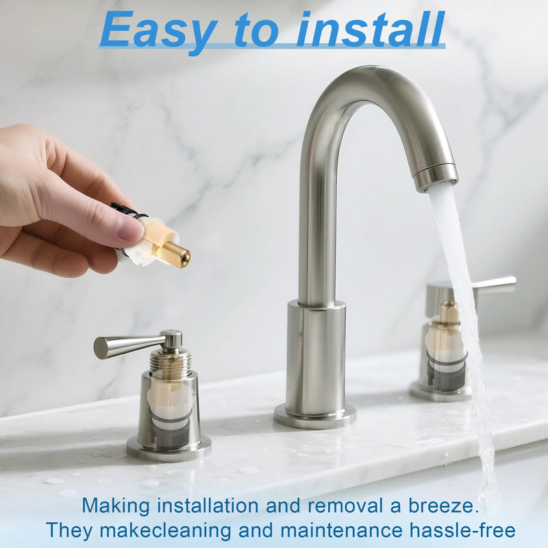 2 Pack RP25513 Faucet Stem Replacement, Compatible with Delta Two Handle Faucet and RP24096 Faucet Cartridge Repair Kit, with RP24097 Turn Stop 1/4 and 2 × RP4993 Seat and Spring (2)